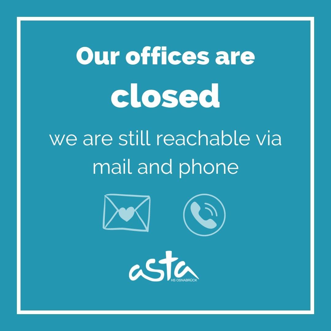 The AStA offices will remain closed in December 2022.